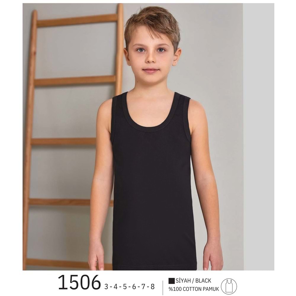 1506 ERKEK ÇOCUK ATLET SİYAH 3