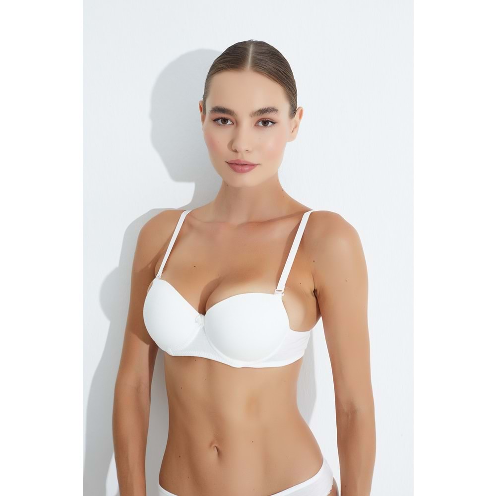 MORRO 2201 FLAMLI NEFES ALAN DOKU DESTEKLİ PUSH-UP SÜTYEN - EKRU - 80