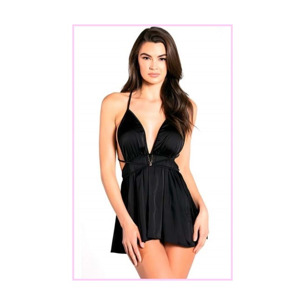 Çarpraz Askılı Fantazi Saten Babydoll