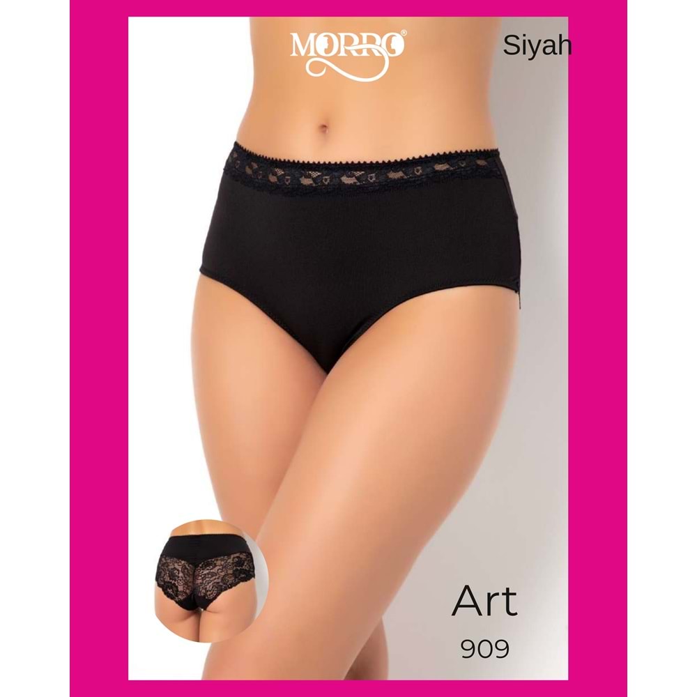 G-BOX DANTELLİ YÜKSEL BEL SHORT KÜLOT SİYAH L