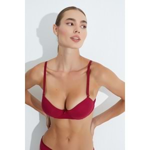 MORRO 2201 FLAMLI NEFES ALAN DOKU DESTEKLİ PUSH-UP SÜTYEN - BORDO - 80