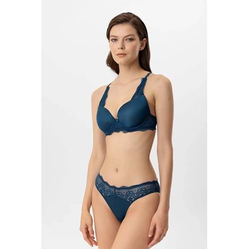 4815 PİERRE CARDİN Boş Kap Regular Sütyen Takım - MAVİ - 80
