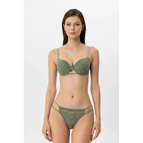 Pierre Cardin 4882 Lyon Double Push Up Sütyen Takım - YEŞİL - 80