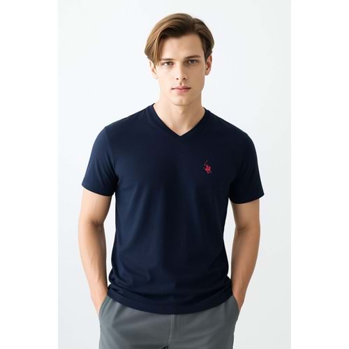 POLO REPUBLICA & CO. V YAKA T-SHİRT - LACİVERT - 2XL