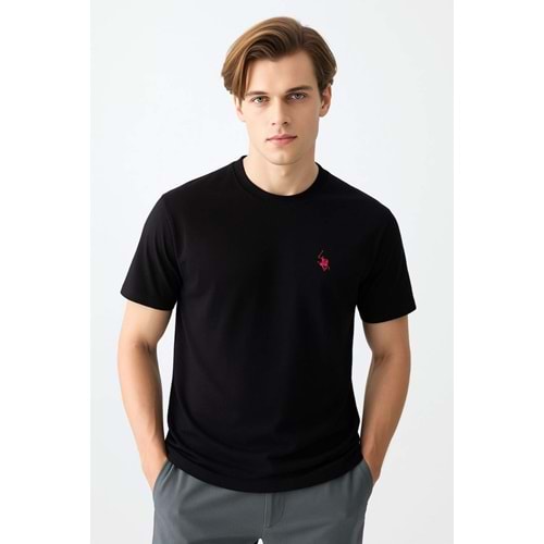 POLO REPUBLICA & CO. SIFIR YAKA T-SHİRT - SİYAH - L