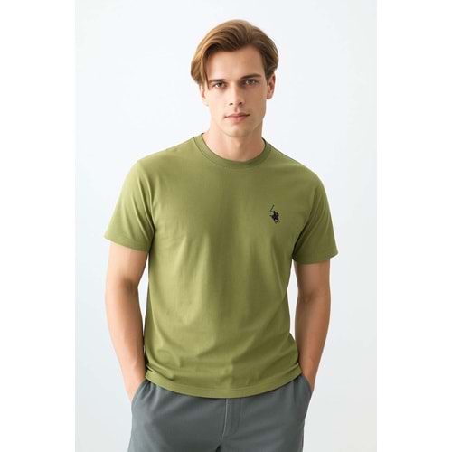 POLO REPUBLICA & CO. SIFIR YAKA T-SHİRT - YEŞİL - L