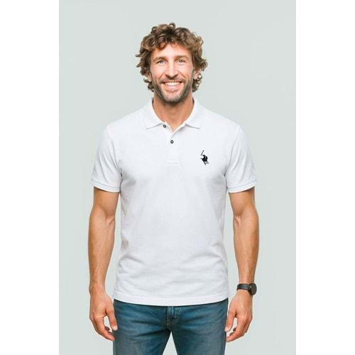 POLO REPUBLICA & CO. OXFORD KUMAŞ POLO YAKA T-SHİRT - BEYAZ - L