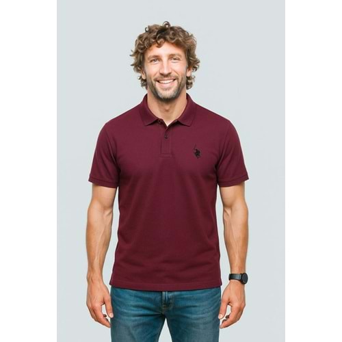 POLO REPUBLICA & CO. OXFORD KUMAŞ POLO YAKA T-SHİRT - BORDO - L