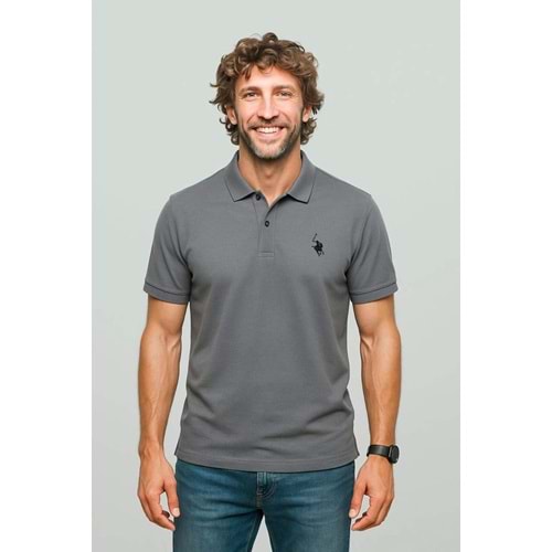 POLO REPUBLICA & CO. OXFORD KUMAŞ POLO YAKA T-SHİRT - GRİ - L