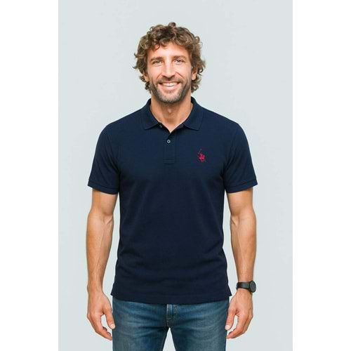 POLO REPUBLICA & CO. OXFORD KUMAŞ POLO YAKA T-SHİRT - LACİVERT - L