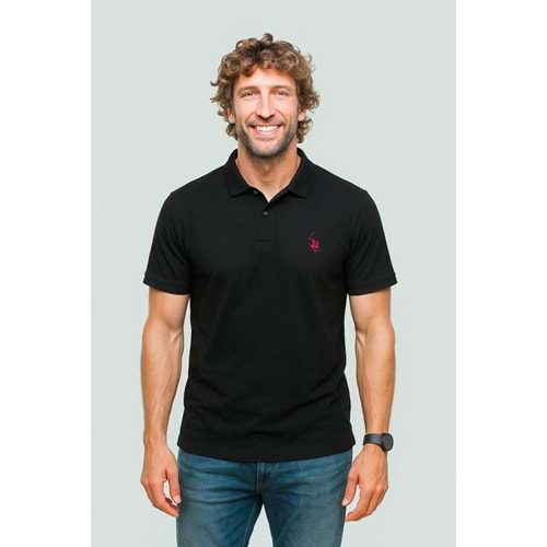 POLO REPUBLICA & CO. OXFORD KUMAŞ POLO YAKA T-SHİRT - SİYAH - L