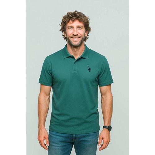 POLO REPUBLICA & CO. OXFORD KUMAŞ POLO YAKA T-SHİRT - YEŞİL - L