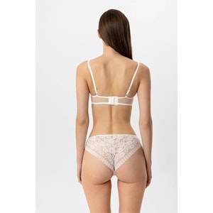 Pierre Cardin 4881 Milan Dantelli Destekli Push Up Sütyen Takım - EKRU - 80