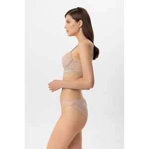 Pierre Cardin 4881 Milan Dantelli Destekli Push Up Sütyen Takım - NUDE - 80