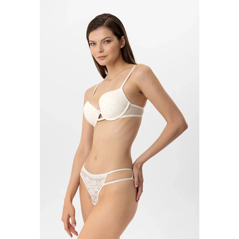Pierre Cardin 4882 Lyon Double Push Up Sütyen Takım - EKRU - 80