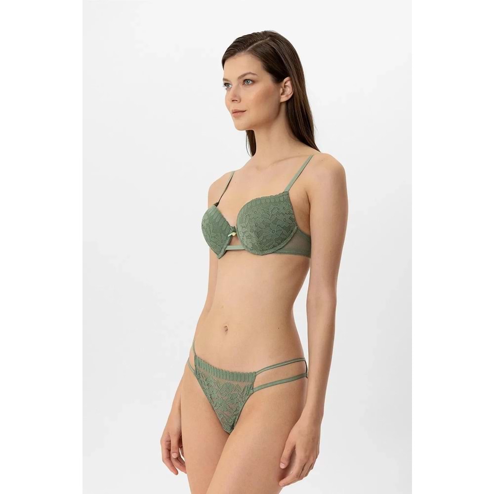 Pierre Cardin 4882 Lyon Double Push Up Sütyen Takım - YEŞİL - 80