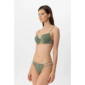 Pierre Cardin 4882 Lyon Double Push Up Sütyen Takım - YEŞİL - 80