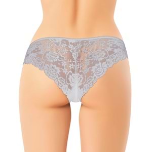 KADIN KAŞKORSE FİTİLLİ DANTELLİ BİKİNİ KÜLOT (BEYAZ) L